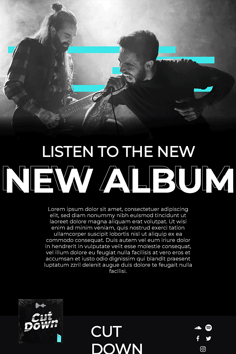 Landing page template One page website for a band