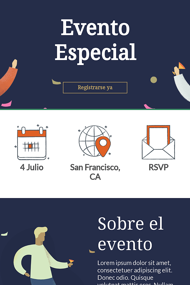 Plantilla Landing Evento