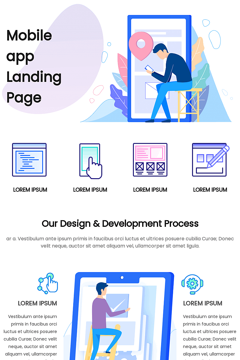 Template di landing page Landing App