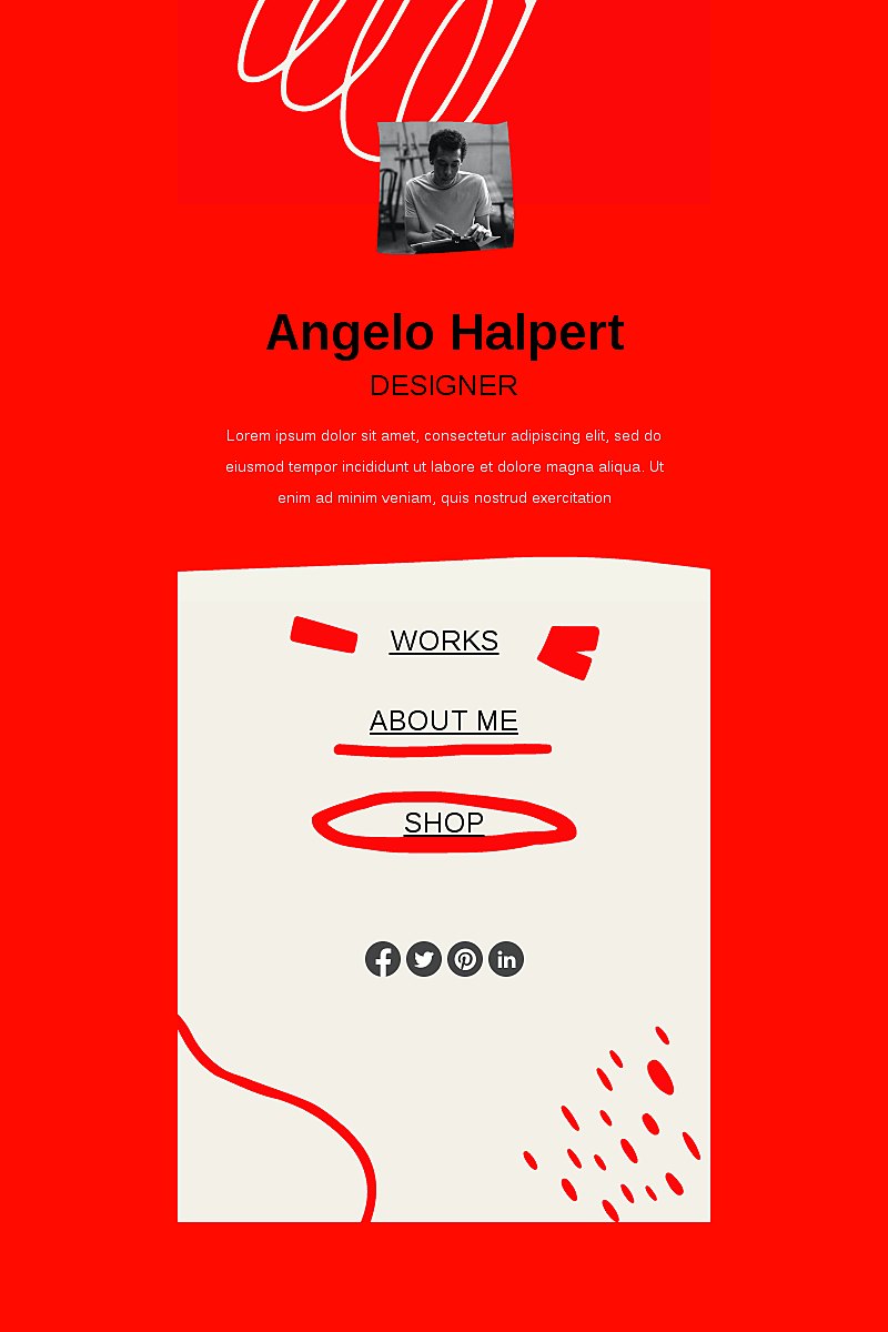 Template di landing page Designer link tree