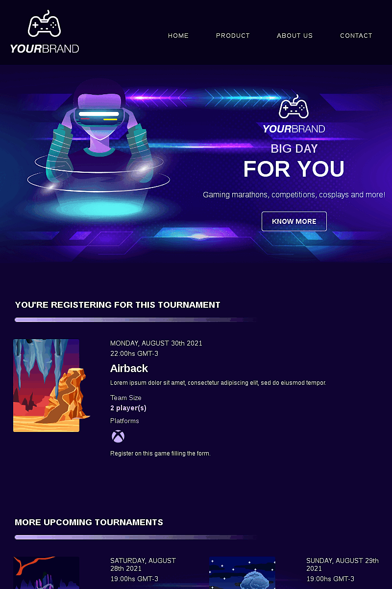 Plantilla Big video game day 2