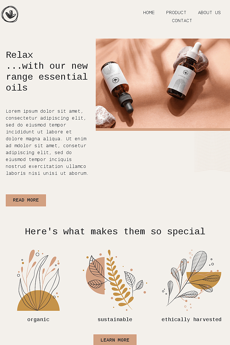 Plantilla New essential oils health and beauty shop