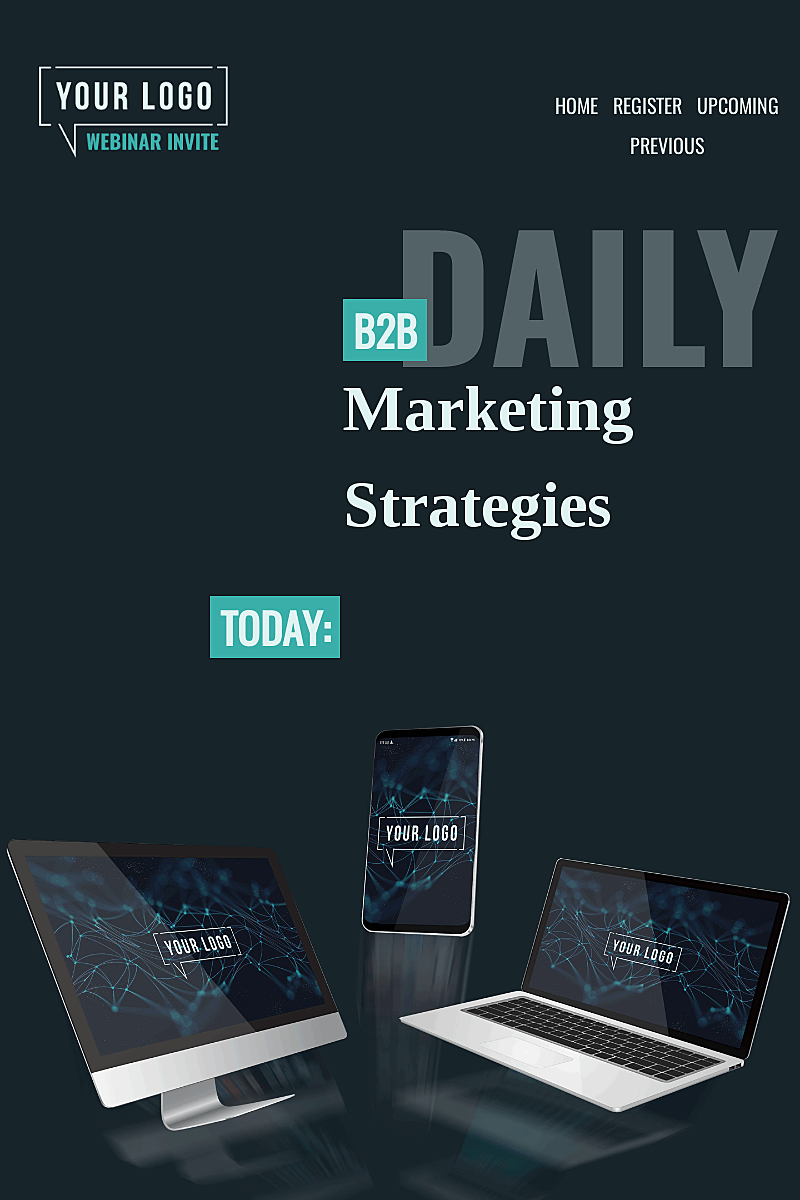 Template di landing page Daily marketing strategies webinars