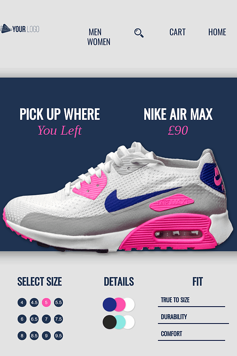 Plantilla landing page Shoes