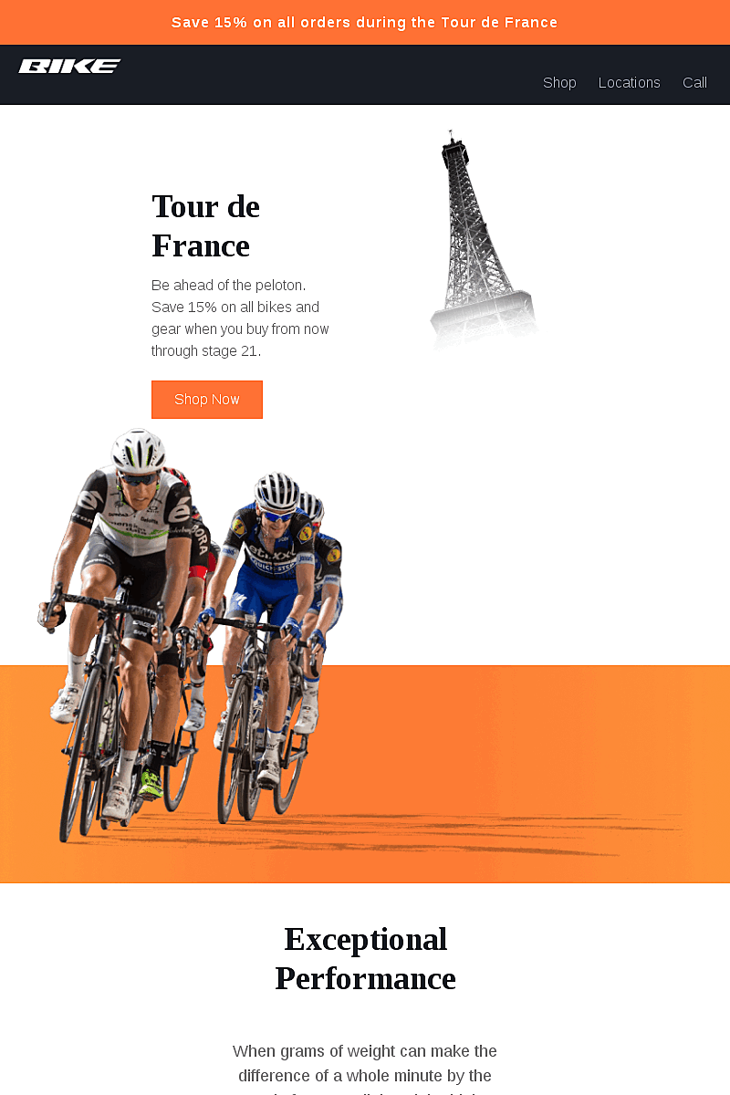 Template Tour de france landing page