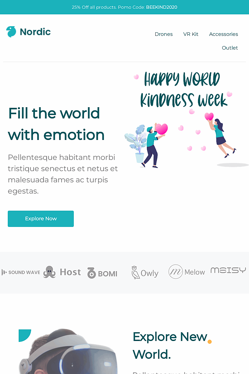 Template di landing page World kindness week