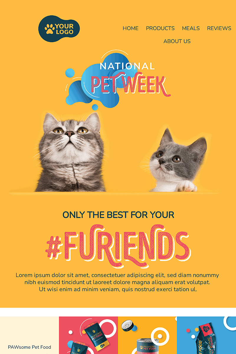 Landing page template National pet week