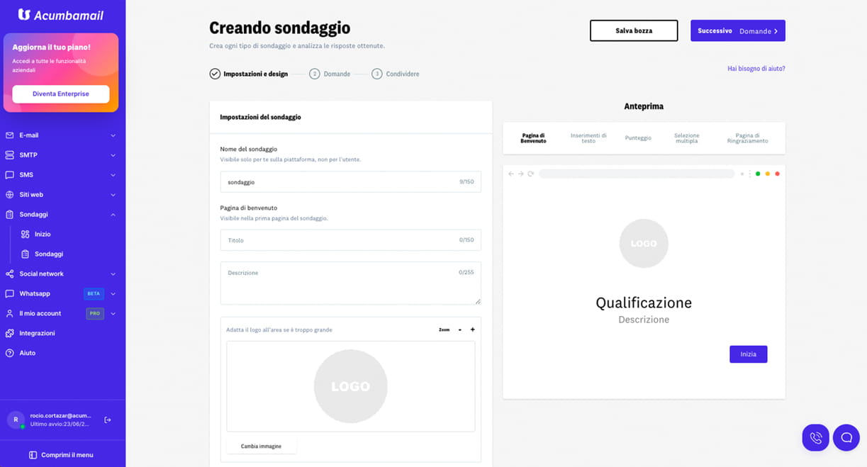 Crea sondaggi online con Acumbamail