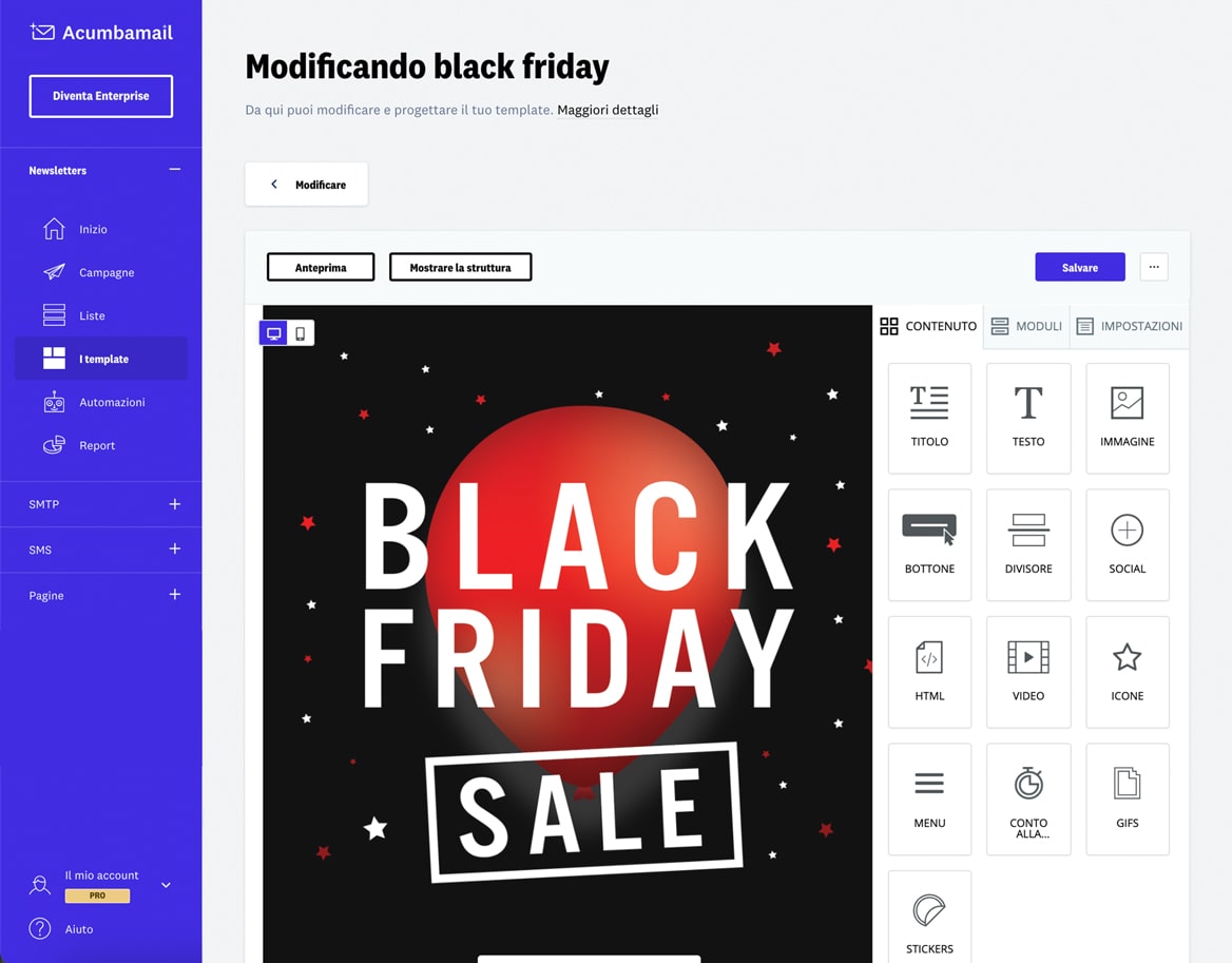Inizia a utilizzare gratuitamente Acumbamail
