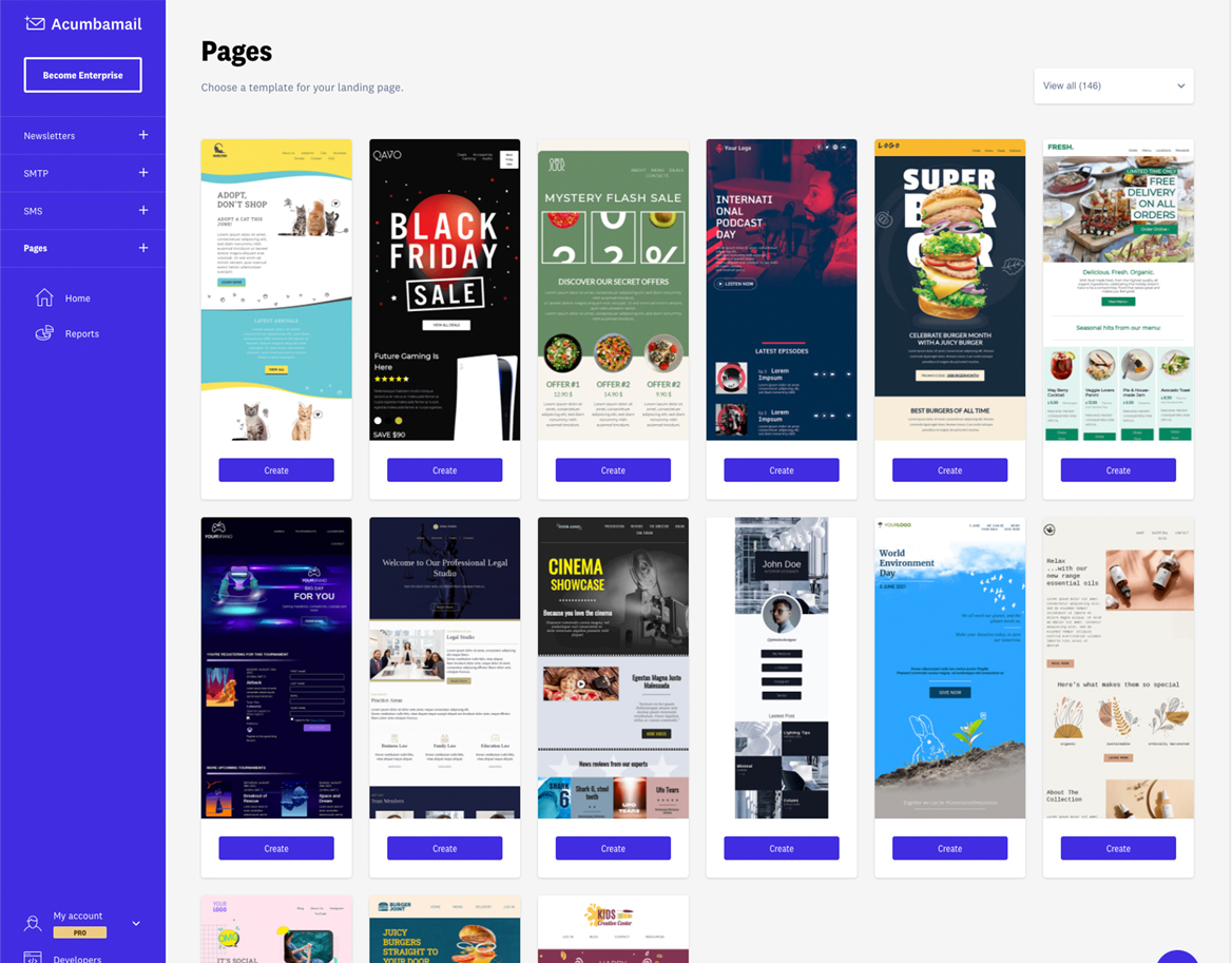 Select your template