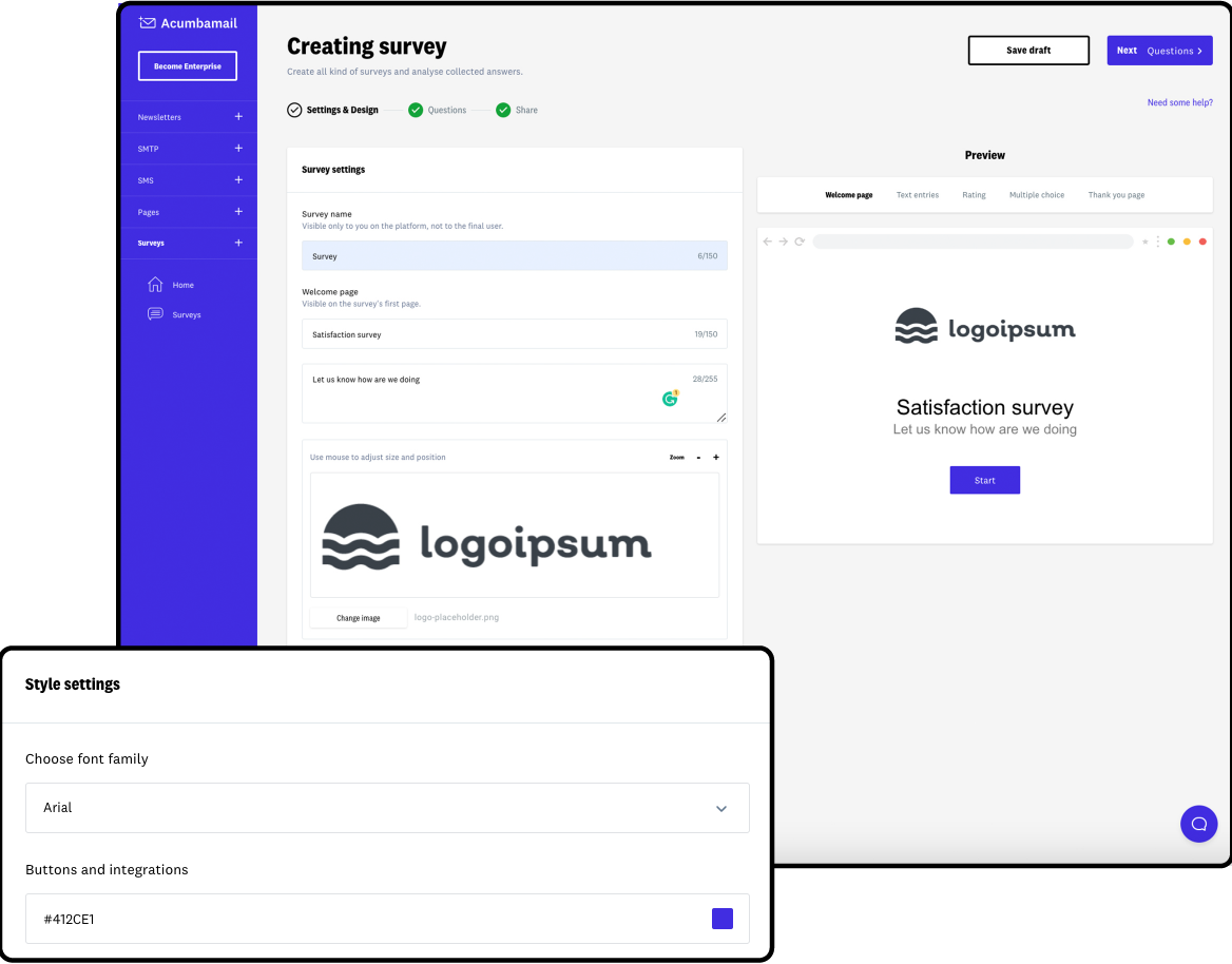 Configura tu encuesta