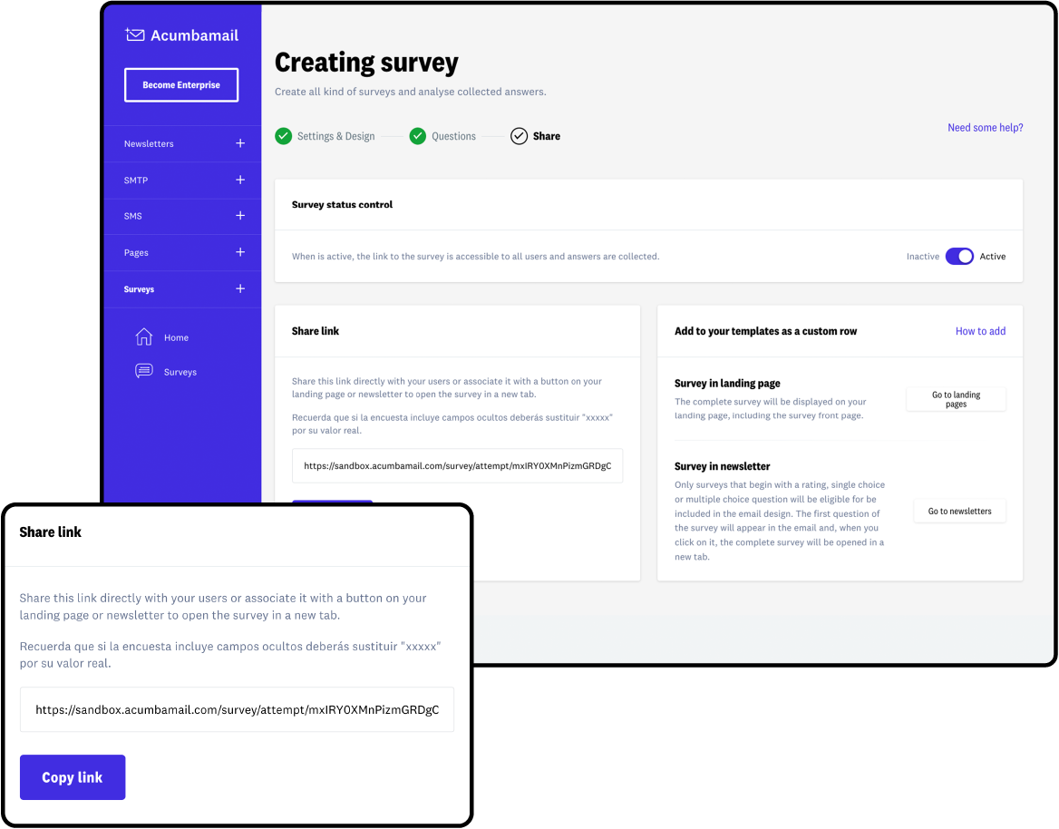Publish your survey