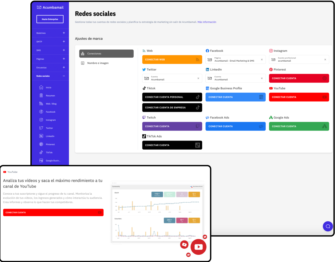 Conecta tus redes sociales