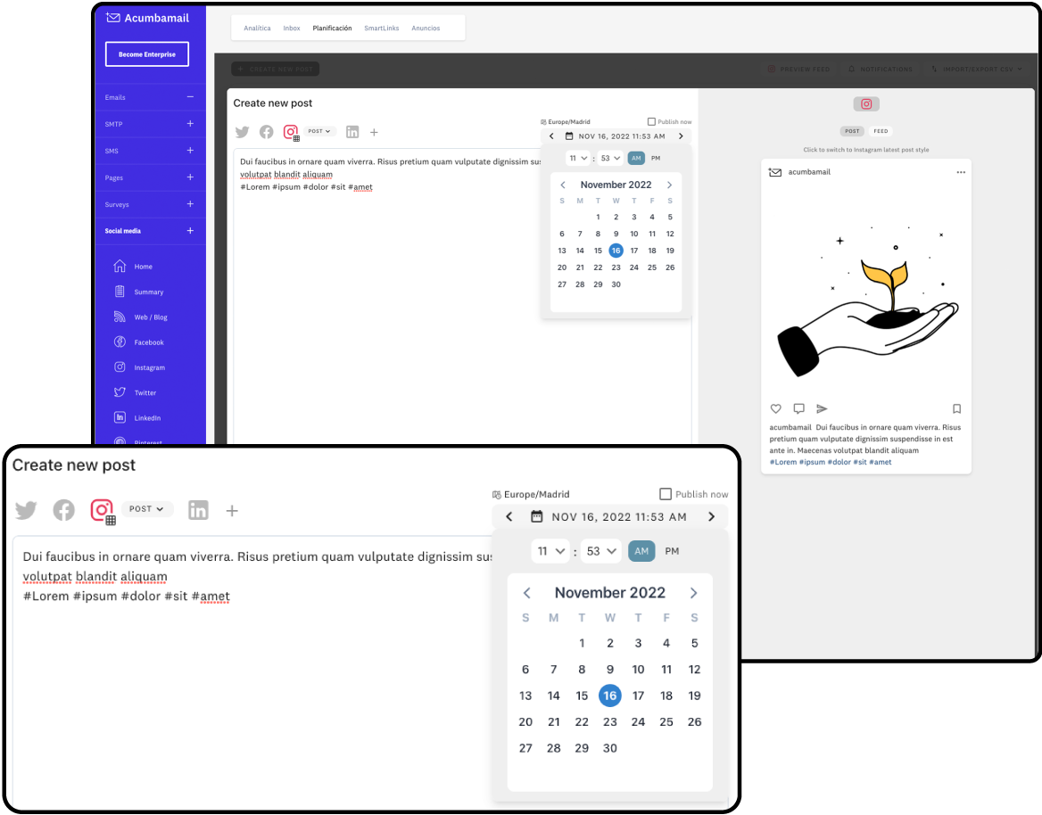 Schedule the publication date and time