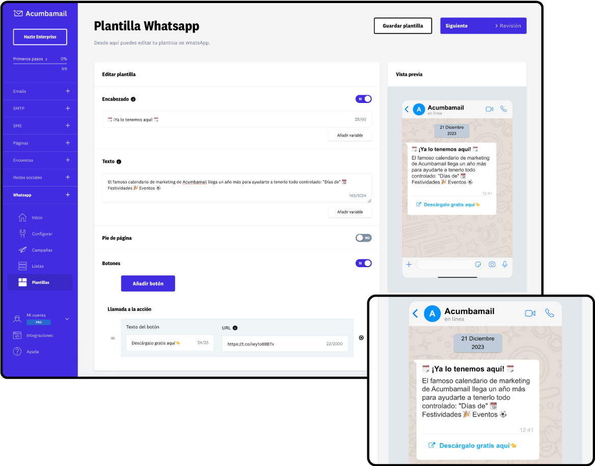 Crea tu cuenta de Whatsapp Business